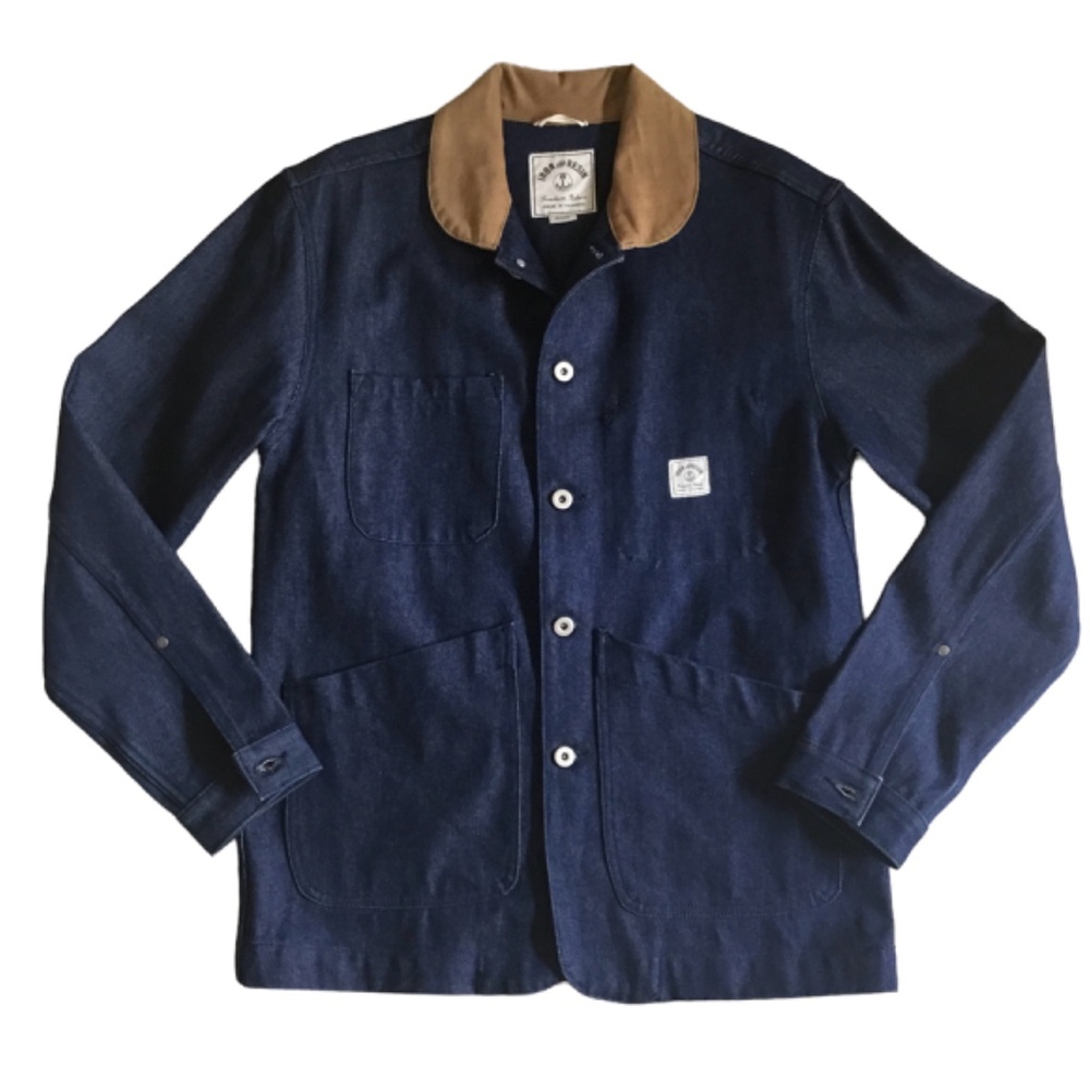 Iron & Resin Navy Blue Field Jacket with Tan Collar - Picture 16 of 16